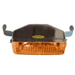 Farol Delantero Deportivo c/ lámpara  Cromado vidrio Ambar