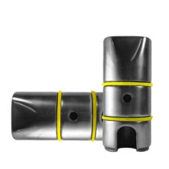 PEDALIN DELANTERO ALUMINIO MACIZO JGO. PULIDO C/ AMARILLO