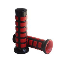 PUÑOS Mod. SQUARE  Ø 22/24  EXTERIOR NEGRO Comb. ROJO -JUEGO-