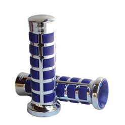 PUÑOS Mod. SQUARE  Ø 22/24  CROMADO combinado AZUL -JUEGO-