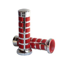 PUÑOS Mod. SQUARE  Ø 22/24  CROMADO combinado ROJO -JUEGO-