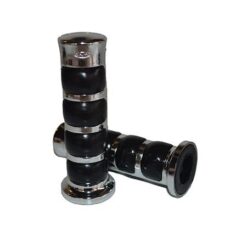PUÑOS Mod. ROUND  Ø 22/24  CROMADO combinado NEGRO -JUEGO-