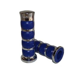 PUÑOS Mod. ROUND  Ø 22/24  CROMADO combinado AZUL -JUEGO-