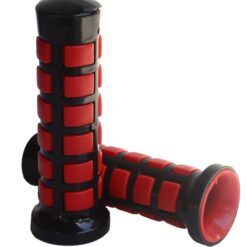 PUÑOS Mod. SQUARE  Ø 22/22 p/bICI EXTERIOR NEGRO Comb. ROJO -JUEGO-
