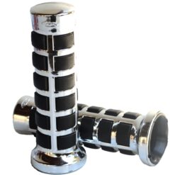 PUÑOS Mod. SQUARE  Ø 22/22 p/bICI  CROMADO combinado NEGRO -JUEGO-