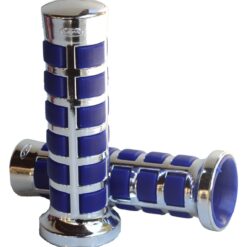 PUÑOS Mod. SQUARE  Ø 22/22 p/bICI  CROMADO combinado AZUL -JUEGO-