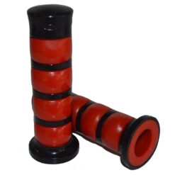 PUÑOS Mod. ROUND  Ø 22/22 p/ BICICLETA  EXTERIOR NEGRO Comb. ROJO -JUEGO-