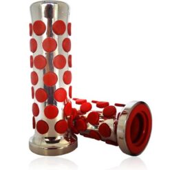 PUÑOS Mod. BORED  Ø 22/24  CROMADO combinado ROJO -JUEGO-