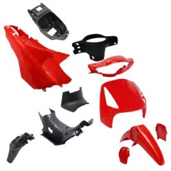 KIT carenado Brava Nevada - Keller Crono - okinoi 110-Corven Energy Linea Nueva del 2021 en adelante -OTRAS 110cc 11 Piezas color ROJO BITONO (561-520-494-499-1148-512-560-559-506-548-566+BOX)